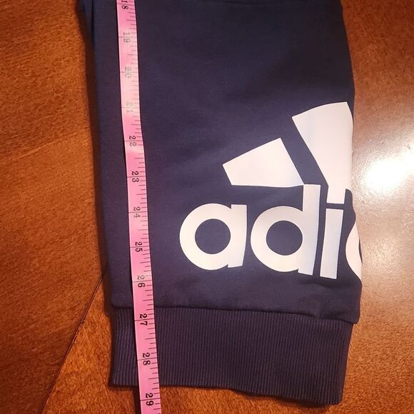 Adidas Jogger Athletic Drawstring Sporty Sweatpants, XL, Black & White Logo - Picture 4 of 7